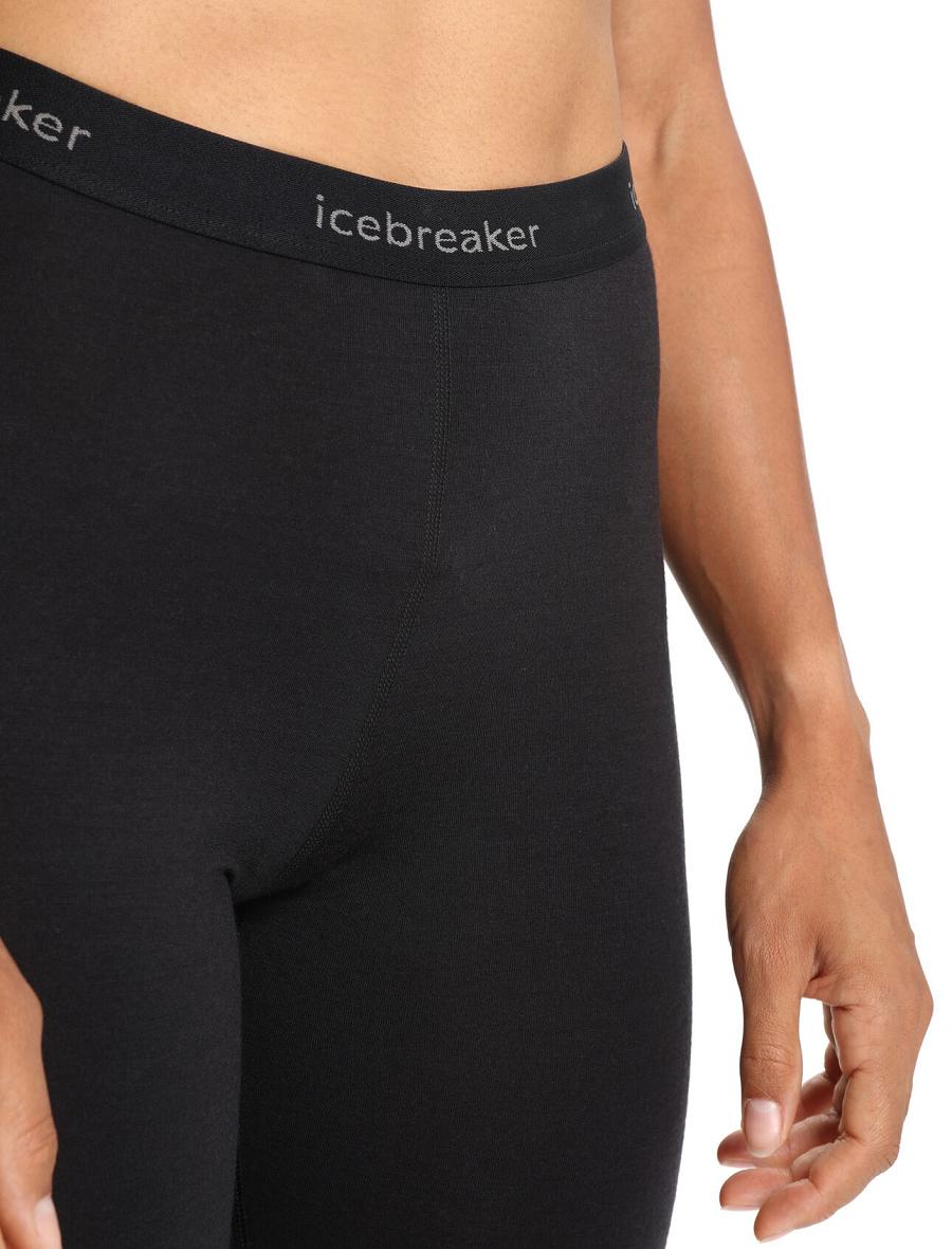 Icebreaker BodyfitZone™ Merino 200 Zone Thermal Női Leggings Fekete | HU 1540PJJQ